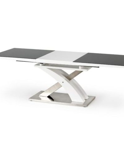 Bútor webáruház Vác Dunakeszi bútorboltok Asztal Sandor 2 160/220 Üveg-Fekete/Mdf-Fehér