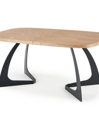 Bútor webáruház Vác Dunakeszi bútorboltok Asztal Veldon 160/200 Mdf/Acél – Tölgy Természetes/Fekete
