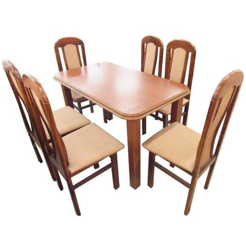 Bútor webáruház Vác Dunakeszi bútorboltok Étkező készlet Max  1+6  ST342 KR338 BR2432 lampas .13kakaó.971 gesztenye
