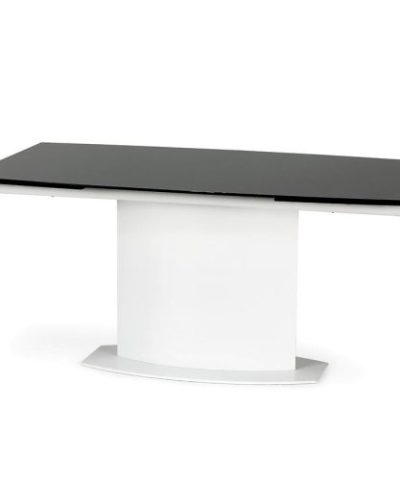 Bútor webáruház Vác Dunakeszi bútorboltok Kinyitható asztalok  Anderson 160/250x90 cm  Üveg/acél – fekete/fehér