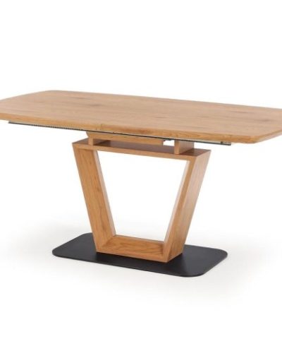 Bútor webáruház Vác Dunakeszi bútorboltok Kinyitható asztalok  Blacky 160/220x90cm Mdf/Acél – Tölgy Aranysárga/Fekete