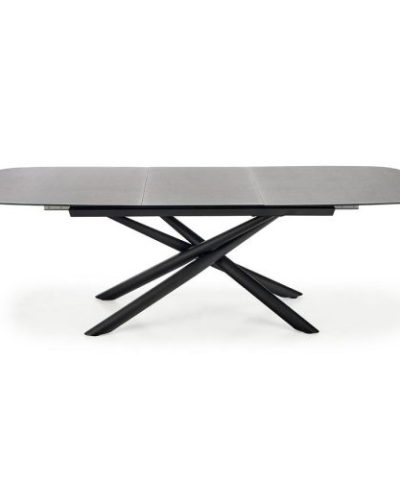 Bútor webáruház Vác Dunakeszi bútorboltok Kinyitható asztalok  Capello 180/240x95cm Üveg/Acél – Sötét Hamuszürke/Fekete