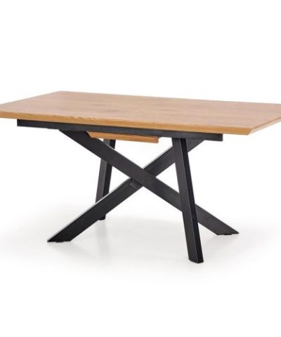 Bútor webáruház Vác Dunakeszi bútorboltok Kinyitható asztalok  Capital 160/20x90cm0 Mdf/Acél – Tölgy Aranysárga/Fekete