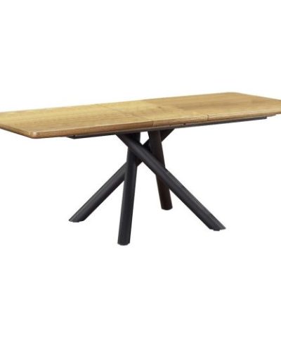 Bútor webáruház Vác Dunakeszi bútorboltok Kinyitható asztalok  Derrick 160/200x90cm Mdf/Acél – Tölgy Természetes/Fekete