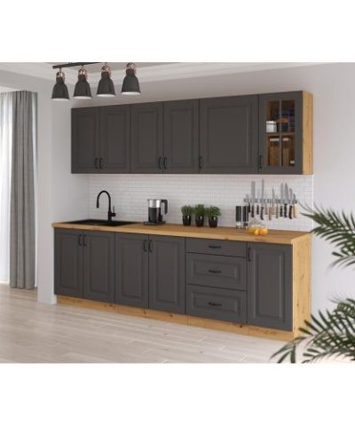 Bútor webáruház Vác Dunakeszi bútorboltok Konyhabútor Stilo grafit mat/artisan 260 BB