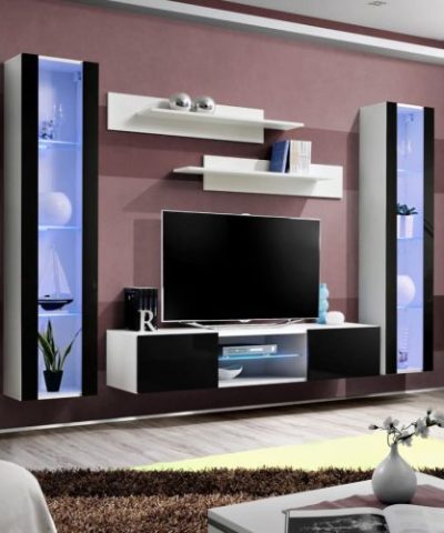 Bútor webáruház Vác Dunakeszi bútorboltok Nappali bútor Fly O2+üveg Fekete /Fehér+ LED