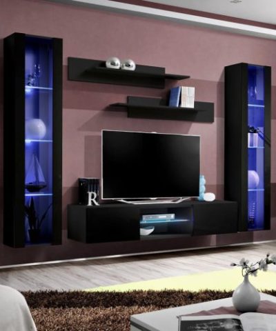 Bútor webáruház Vác Dunakeszi bútorboltok Nappali bútor Fly O2+üveg Fekete  + LED
