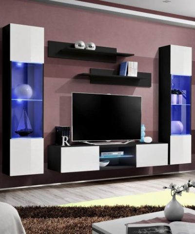 Bútor webáruház Vác Dunakeszi bútorboltok Nappali bútor Fly O3+üveg Fehér/Fekete + LED