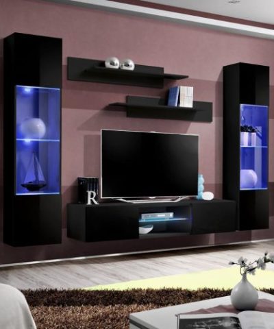 Bútor webáruház Vác Dunakeszi bútorboltok Nappali bútor Fly O3+üveg Fekete + LED