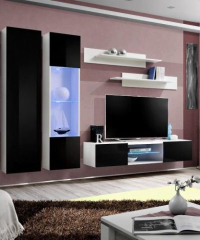 Bútor webáruház Vác Dunakeszi bútorboltok Nappali bútor Fly O5+üveg Fekete /Fehér + LED
