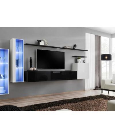 Bútor webáruház Vác Dunakeszi bútorboltok Nappali bútor Switch üveg+LED XI fehér/Fekete