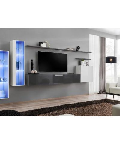 Bútor webáruház Vác Dunakeszi bútorboltok Nappali bútor Switch üveg+LED XI fehér/Grafit