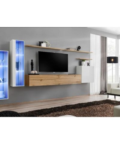 Bútor webáruház Vác Dunakeszi bútorboltok Nappali bútor Switch üveg+LED XI fehér/Wotan