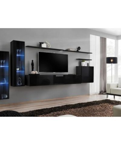 Bútor webáruház Vác Dunakeszi bútorboltok Nappali bútor Switch üveg+LED XI Fekete