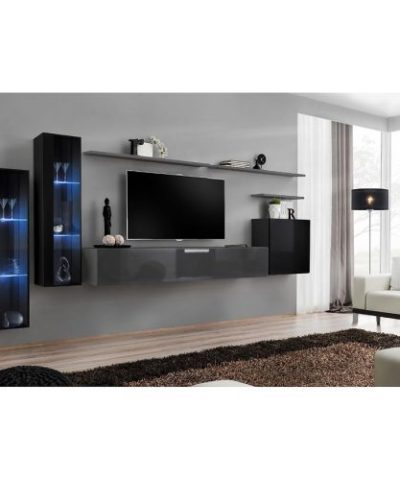 Bútor webáruház Vác Dunakeszi bútorboltok Nappali bútor Switch üveg+LED XI Fekete/Grafit
