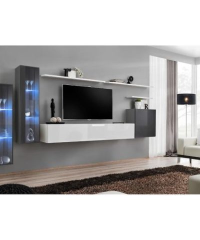 Bútor webáruház Vác Dunakeszi bútorboltok Nappali bútor Switch üveg+LED XI Grafit/fehér
