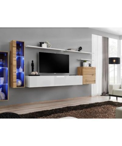 Bútor webáruház Vác Dunakeszi bútorboltok Nappali bútor Switch üveg+LED XI Wotan/fehér
