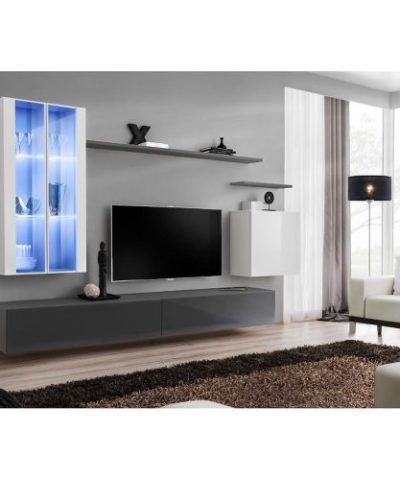 Bútor webáruház Vác Dunakeszi bútorboltok Nappali bútor Switch üveg+LED XII fehér/Grafit