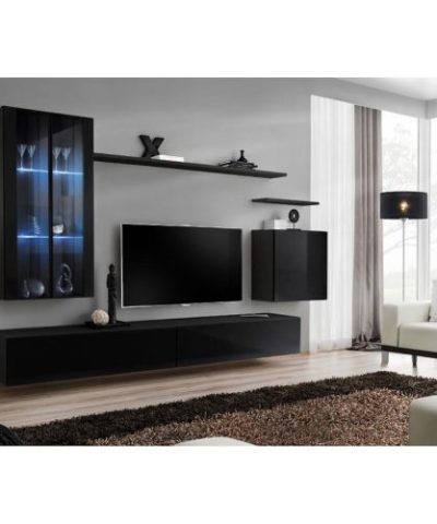 Bútor webáruház Vác Dunakeszi bútorboltok Nappali bútor Switch üveg+LED XII Fekete