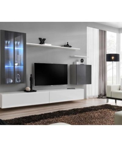Bútor webáruház Vác Dunakeszi bútorboltok Nappali bútor Switch üveg+LED XII Grafit/fehér