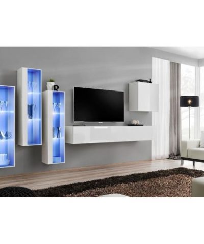 Bútor webáruház Vác Dunakeszi bútorboltok Nappali bútor Switch üveg+LED XIII fehér