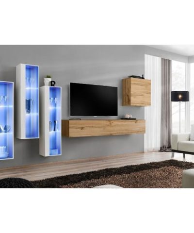 Bútor webáruház Vác Dunakeszi bútorboltok Nappali bútor Switch üveg+LED XIII fehér/Wotan