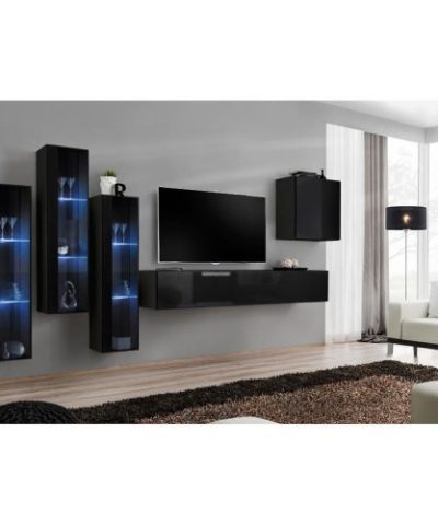 Bútor webáruház Vác Dunakeszi bútorboltok Nappali bútor Switch üveg+LED XIII Fekete