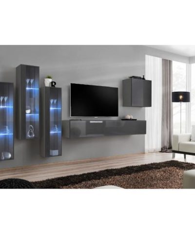 Bútor webáruház Vác Dunakeszi bútorboltok Nappali bútor Switch üveg+LED XIII Grafit