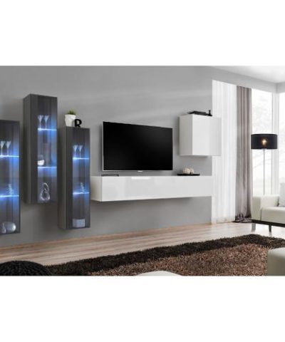 Bútor webáruház Vác Dunakeszi bútorboltok Nappali bútor Switch üveg+LED XIII Grafit/fehér