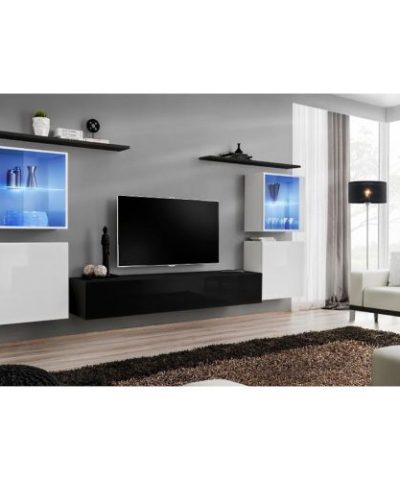 Bútor webáruház Vác Dunakeszi bútorboltok Nappali bútor Switch üveg+LED XIV fehér/Fekete