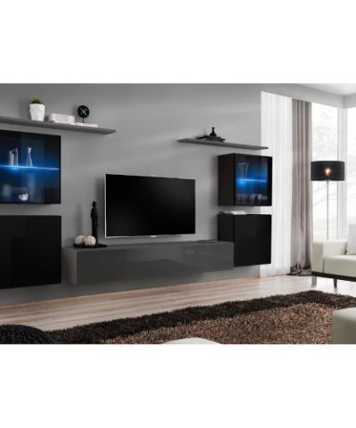 Bútor webáruház Vác Dunakeszi bútorboltok Nappali bútor Switch üveg+LED XIV Fekete/Grafit