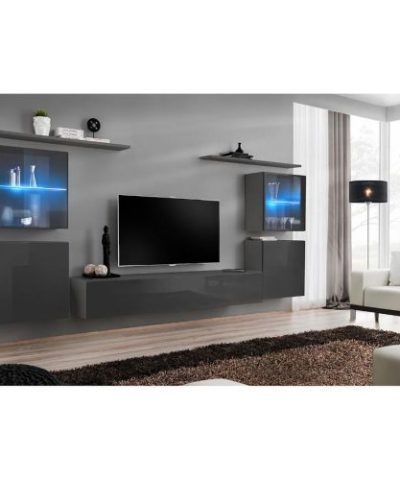 Bútor webáruház Vác Dunakeszi bútorboltok Nappali bútor Switch üveg+LED XIV Grafit