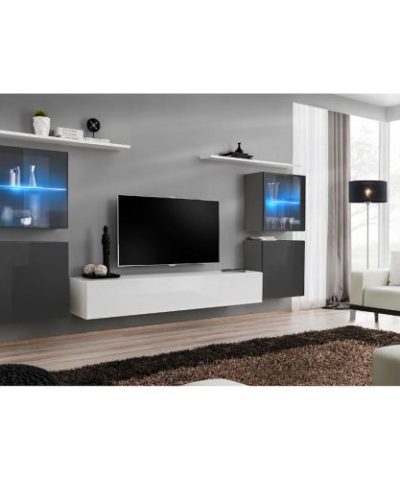 Bútor webáruház Vác Dunakeszi bútorboltok Nappali bútor Switch üveg+LED XIV Grafit/fehér