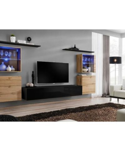 Bútor webáruház Vác Dunakeszi bútorboltok Nappali bútor Switch üveg+LED XIV Wotan/Fekete