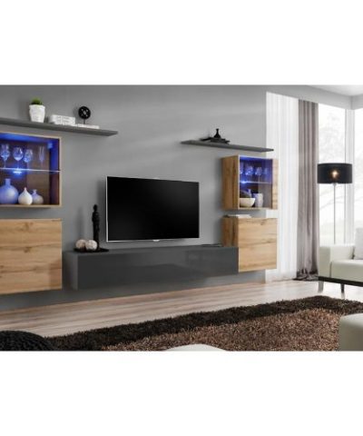 Bútor webáruház Vác Dunakeszi bútorboltok Nappali bútor Switch üveg+LED XIV Wotan/Grafit