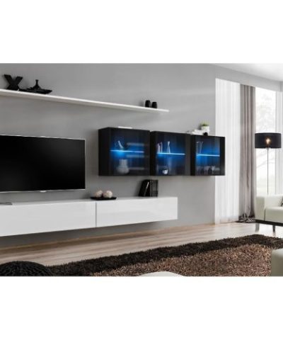 Bútor webáruház Vác Dunakeszi bútorboltok Nappali bútor Switch XVII üveg +LED fehér/fekete