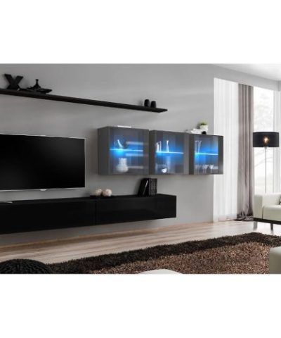Bútor webáruház Vác Dunakeszi bútorboltok Nappali bútor Switch XVII üveg +LED fekete/Grafit