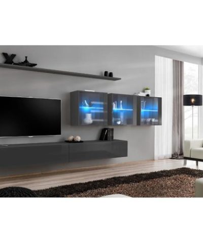 Bútor webáruház Vác Dunakeszi bútorboltok Nappali bútor Switch XVII üveg +LED Grafit