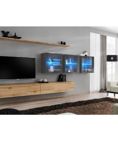 Bútor webáruház Vác Dunakeszi bútorboltok Nappali bútor Switch XVII üveg +LED Wotan/Grafit