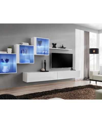 Bútor webáruház Vác Dunakeszi bútorboltok Nappali bútor Switch XVIII üveg +LED fehér