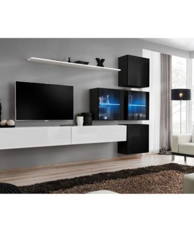 Bútor webáruház Vác Dunakeszi bútorboltok Nappali bútor Switch XVIII üveg +LED  fehér/fekete