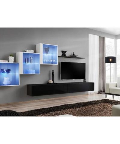 Bútor webáruház Vác Dunakeszi bútorboltok Nappali bútor Switch XVIII üveg +LED fehér/fekete