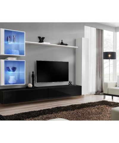 Bútor webáruház Vác Dunakeszi bútorboltok Nappali bútor Switch XVIII üveg +LED  fehér/fekete