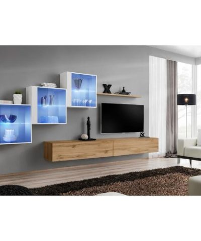 Bútor webáruház Vác Dunakeszi bútorboltok Nappali bútor Switch XVIII üveg +LED fehér/Wotan