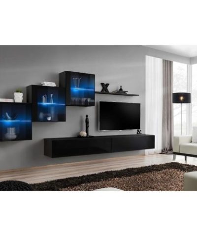 Bútor webáruház Vác Dunakeszi bútorboltok Nappali bútor Switch XVIII üveg +LED fekete