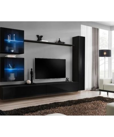 Bútor webáruház Vác Dunakeszi bútorboltok Nappali bútor Switch XVIII üveg +LED  fekete