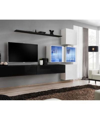 Bútor webáruház Vác Dunakeszi bútorboltok Nappali bútor Switch XVIII üveg +LED  fekete/fehér