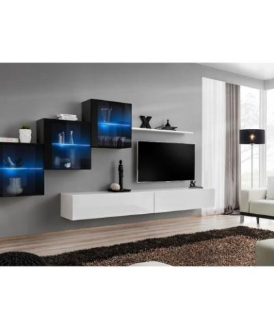 Bútor webáruház Vác Dunakeszi bútorboltok Nappali bútor Switch XVIII üveg +LED fekete/fehér