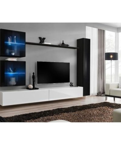 Bútor webáruház Vác Dunakeszi bútorboltok Nappali bútor Switch XVIII üveg +LED  fekete/fehér