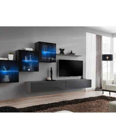 Bútor webáruház Vác Dunakeszi bútorboltok Nappali bútor Switch XVIII üveg +LED fekete/Grafit